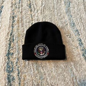 Black Beanie with USA Seal Embroidery